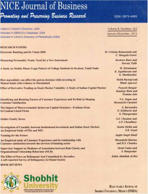 Cover of NICE Journal of Business, Volume 8, Number 1 & 2