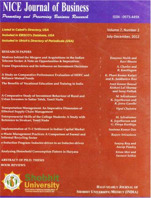 Cover of NICE Journal of Business, Volume 7, Number 2