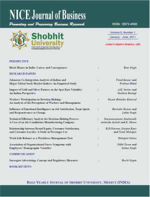 Cover of NICE Journal of Business, Volume 6, Number 1