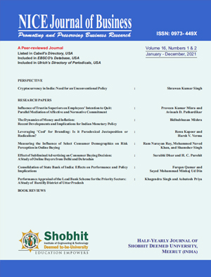 Cover of NICE Journal of Business, Volume 16, Number 1 & 2