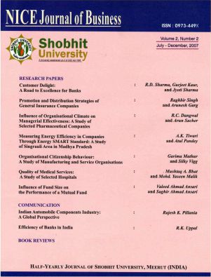 Cover of NICE Journal of Business, Volume 2, Number 2