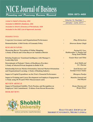 Cover of NICE Journal of Business, Volume 12, Number 1